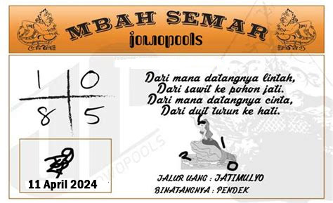 Syair SD Mbah Semar 11 April 2024