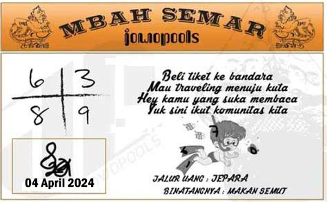 Syair SGP Mbah Semar 04 April 2024