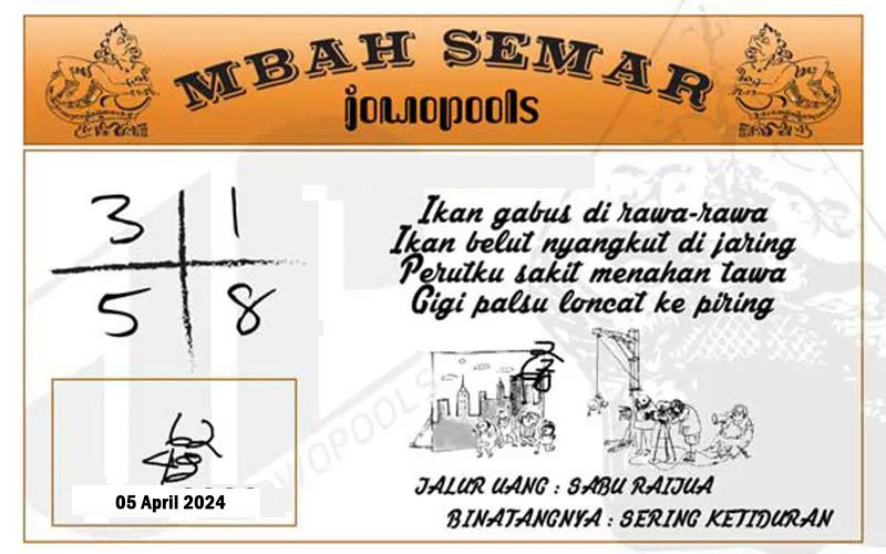 Syair HK Mbah Semar 05 April 2024
