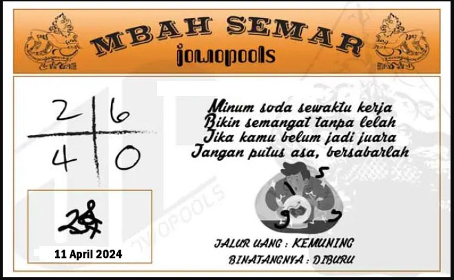 Syair SGP Mbah Semar 11 April 2024